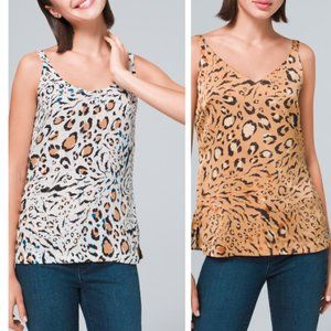 White House Black Market Ultimate Reversible Leopard-Print Cami Tank NWOT